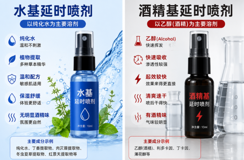延时喷剂怎么选？水基和酒精基到底有什么区别？新手别再买错了！